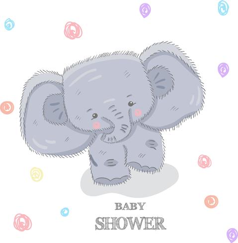 schattige kleine olifant vector