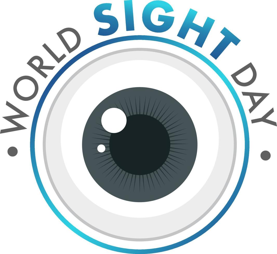 world sight day banner met oog op de wereldbol vector