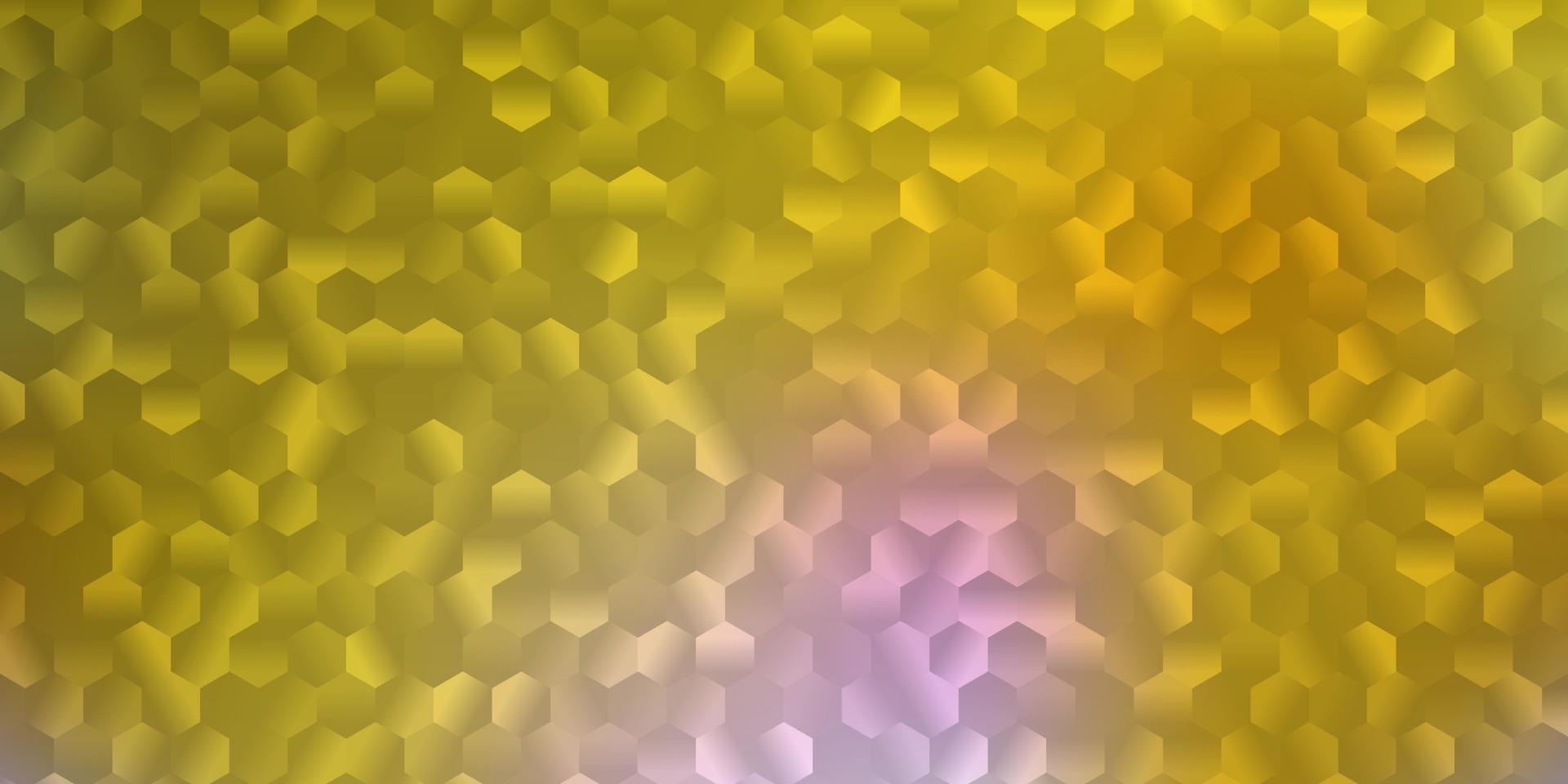 lichtroze, geel vectorpatroon met zeshoeken. vector