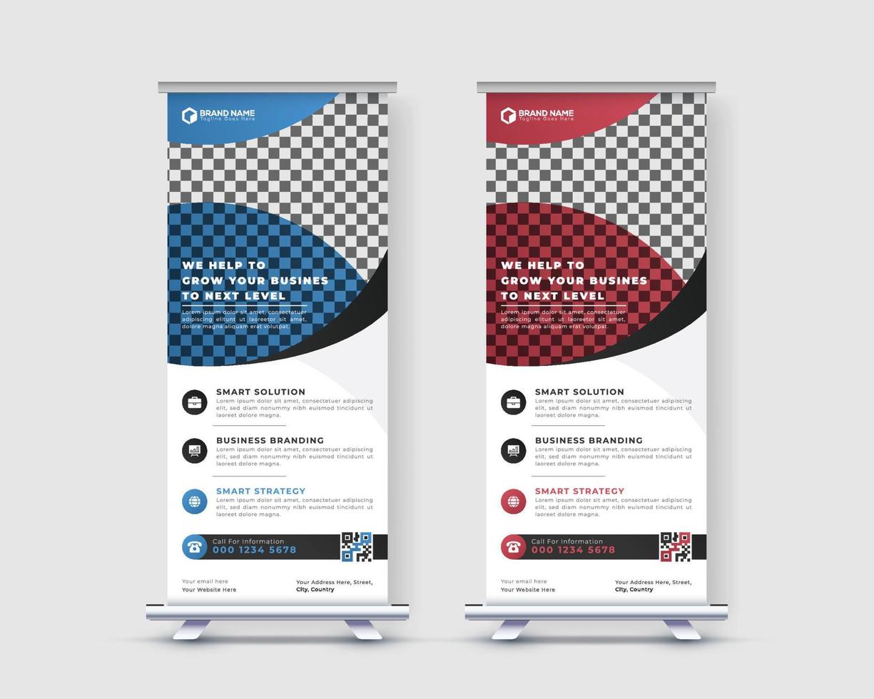 business x stand roll-up bannerontwerp vector