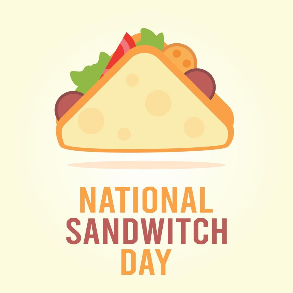 nationale sandwich dag vectorillustratie vector