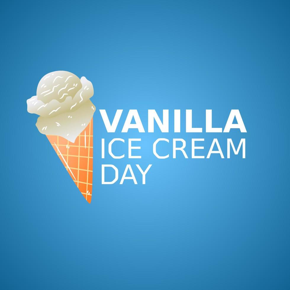 vanille-ijs dag vector lllustration