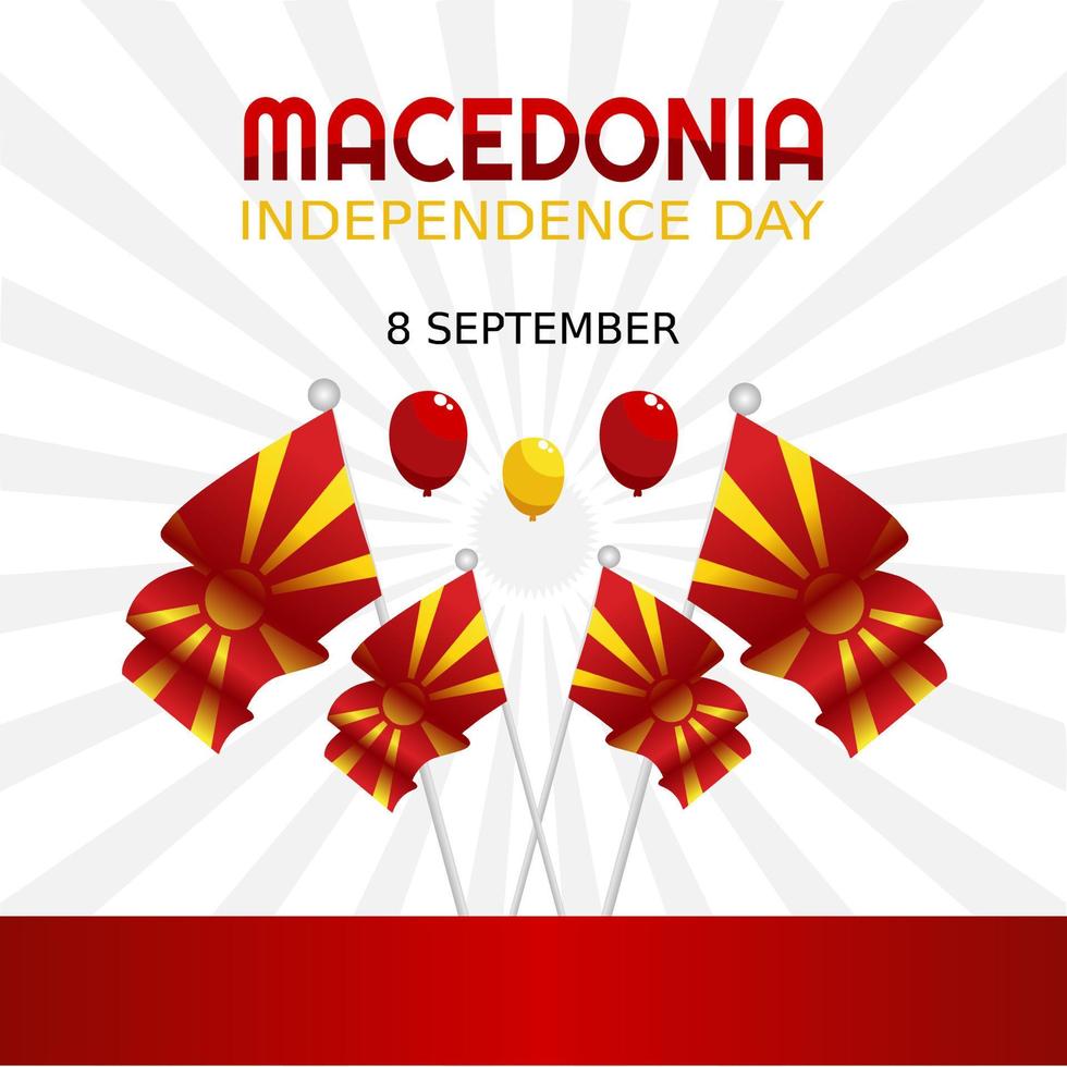 macedonië onafhankelijkheidsdag vectorillustratie vector