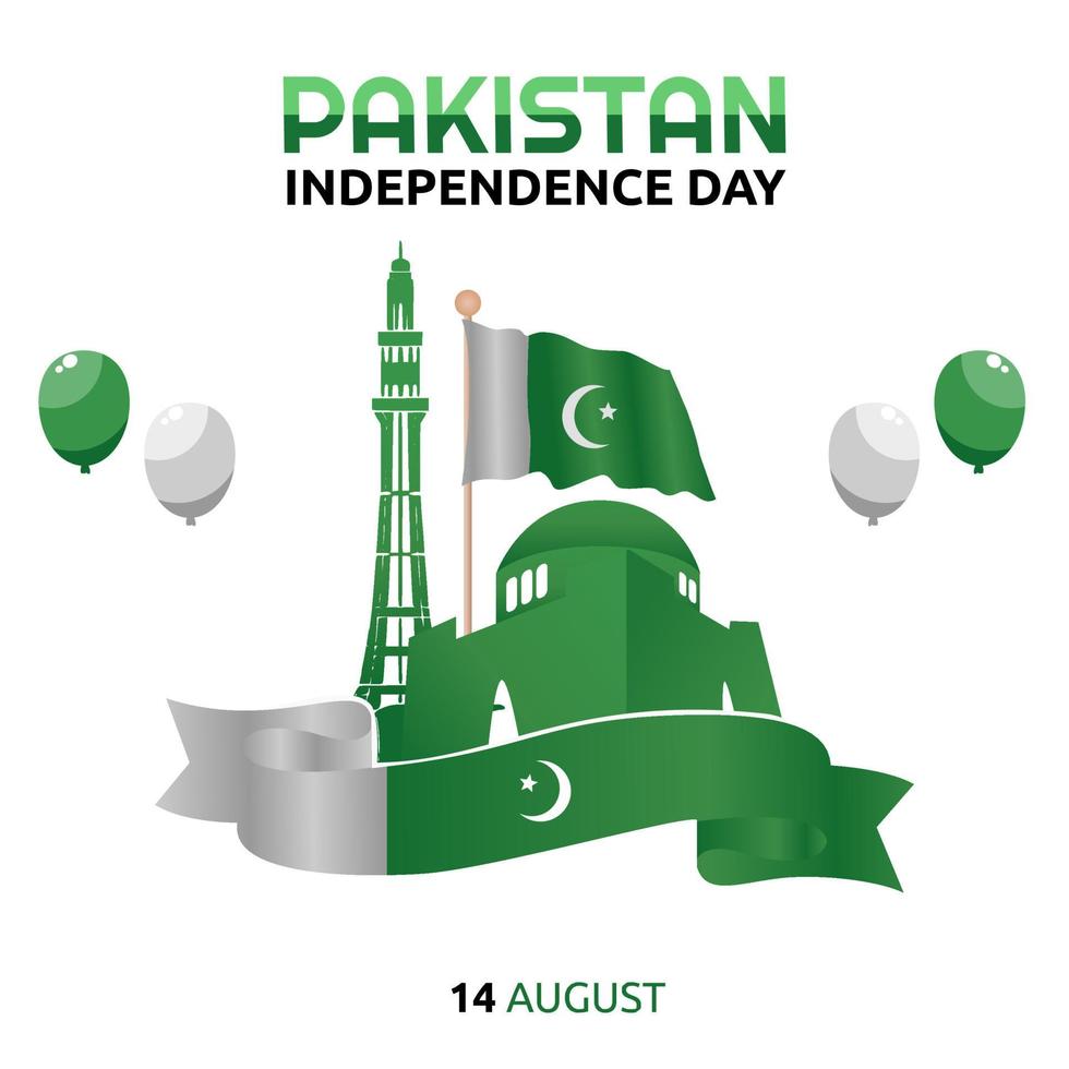 pakistaanse onafhankelijkheidsdag vectorillustratie vector