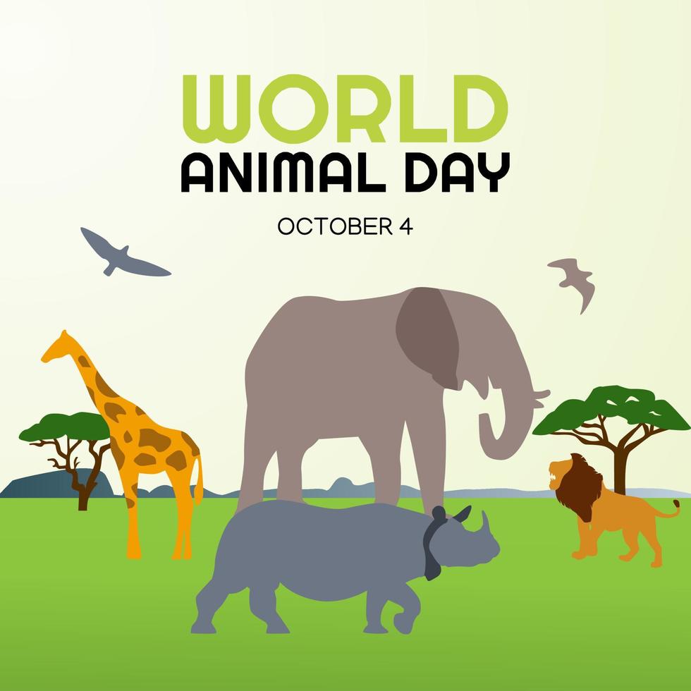 wereld dieren dag vectorillustratie vector