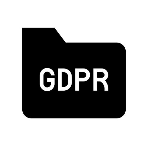 GDPR General Data Protection Regulation icon, solide stijl vector