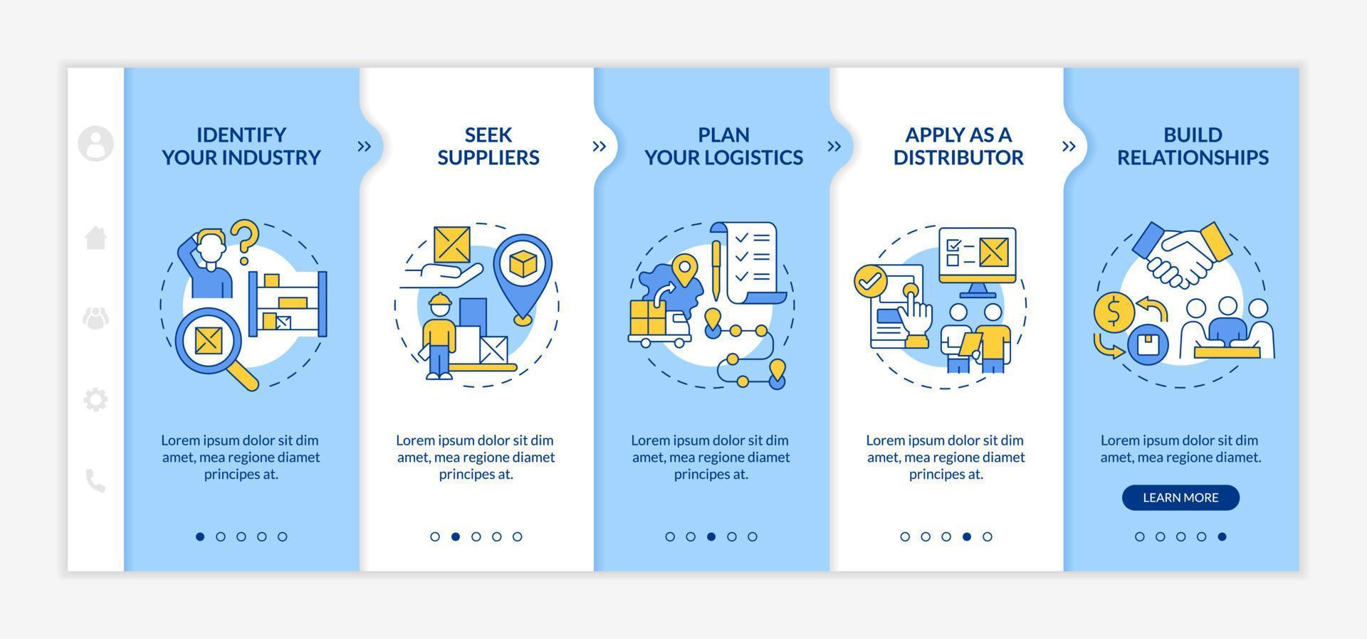 distributie business development tips onboarding vector template