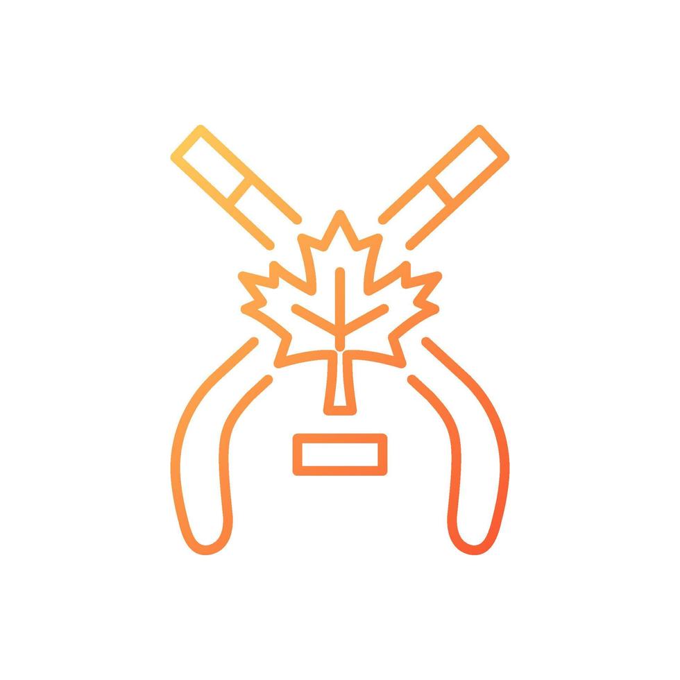 ijshockey gradiënt lineaire vector pictogram. ijshockeystick, puck. nationale sporten van Canada. professionele sporten. dunne lijn kleur symbool. moderne stijlpictogram. vector geïsoleerde overzichtstekening