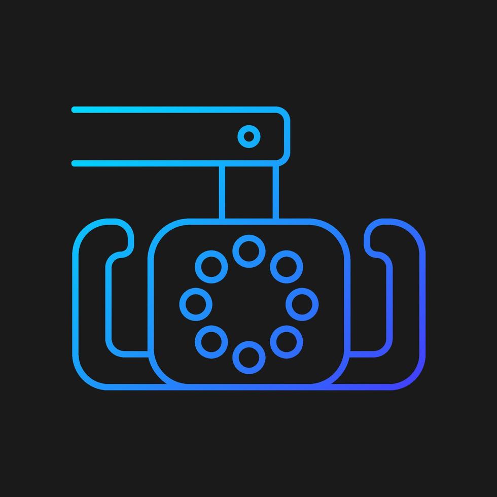 tandheelkundige operatie lichte gradiënt vector pictogram voor donker thema. verlichting van de mondholte tijdens orthodontische procedure. dunne lijn kleur symbool. moderne stijlpictogram. vector geïsoleerde overzichtstekening