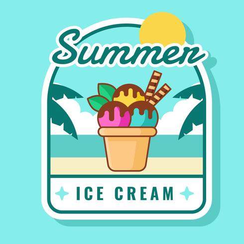 Zomer ijs badge vector