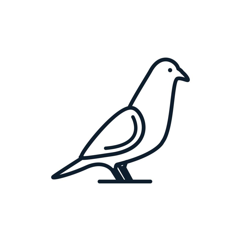 duif vogel minimalistische lijn staan logo ontwerp vector