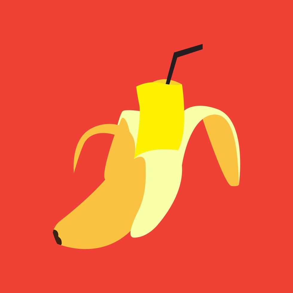 fruit banaan gesneden drankje logo ontwerp vector pictogram symbool illustratie