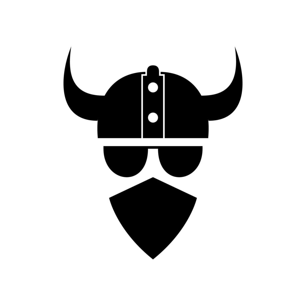 een vikingkop scandinavië met masker logo ontwerp silhouet vector