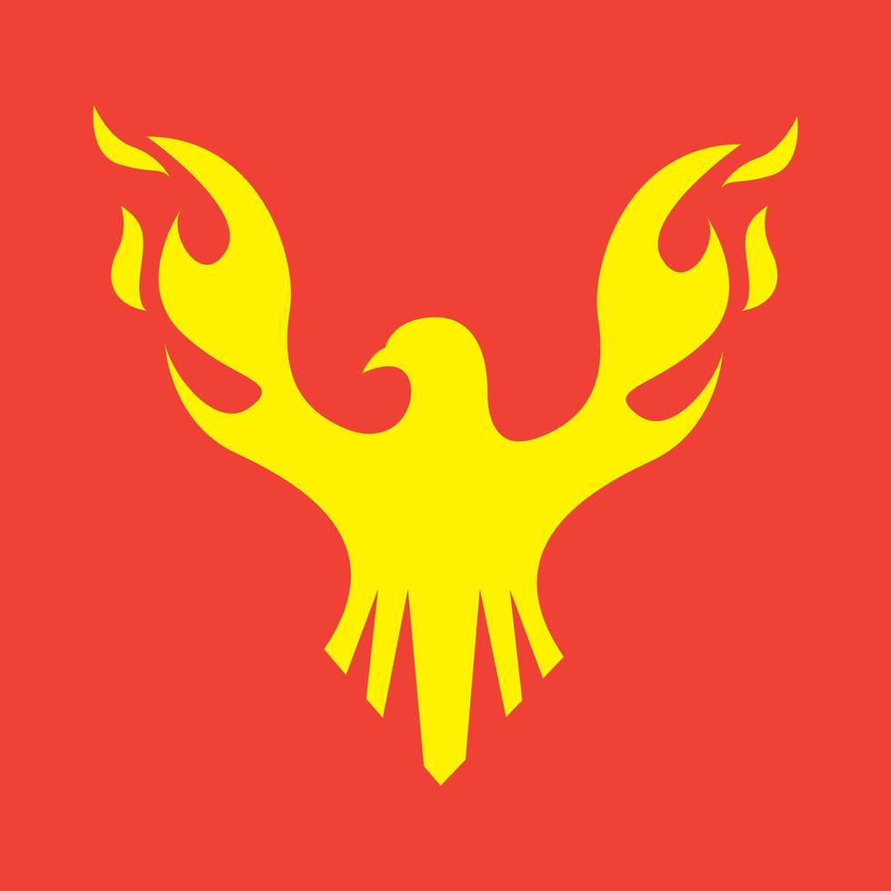 geel plat vogel vlieg vuur vlam logo symbool pictogram vector grafisch ontwerp illustratie idee creatief