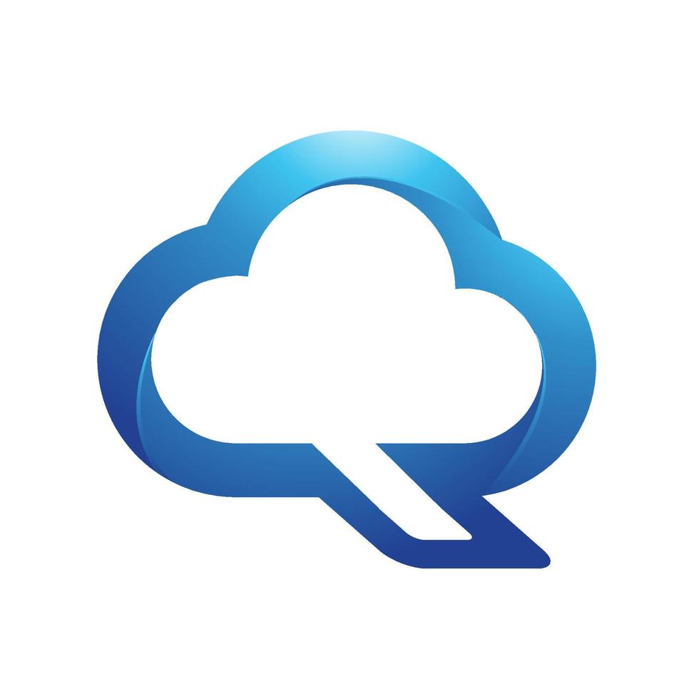 abstracte blauwe wolk logo ontwerpsjabloon vector