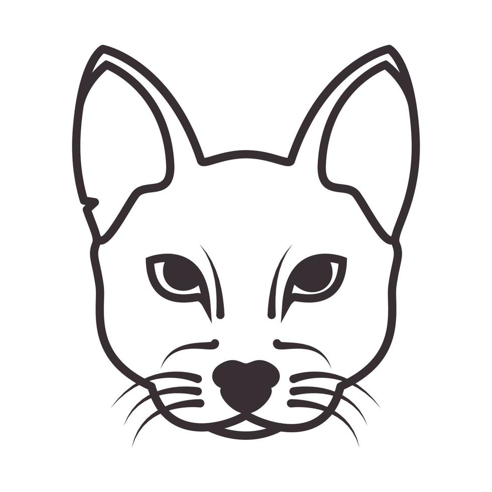 lijnen modern hoofd kat caracal logo symbool vector pictogram illustratie ontwerp