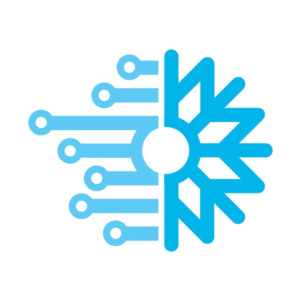 sneeuwvlok verbinding logo ontwerpsjabloon vector