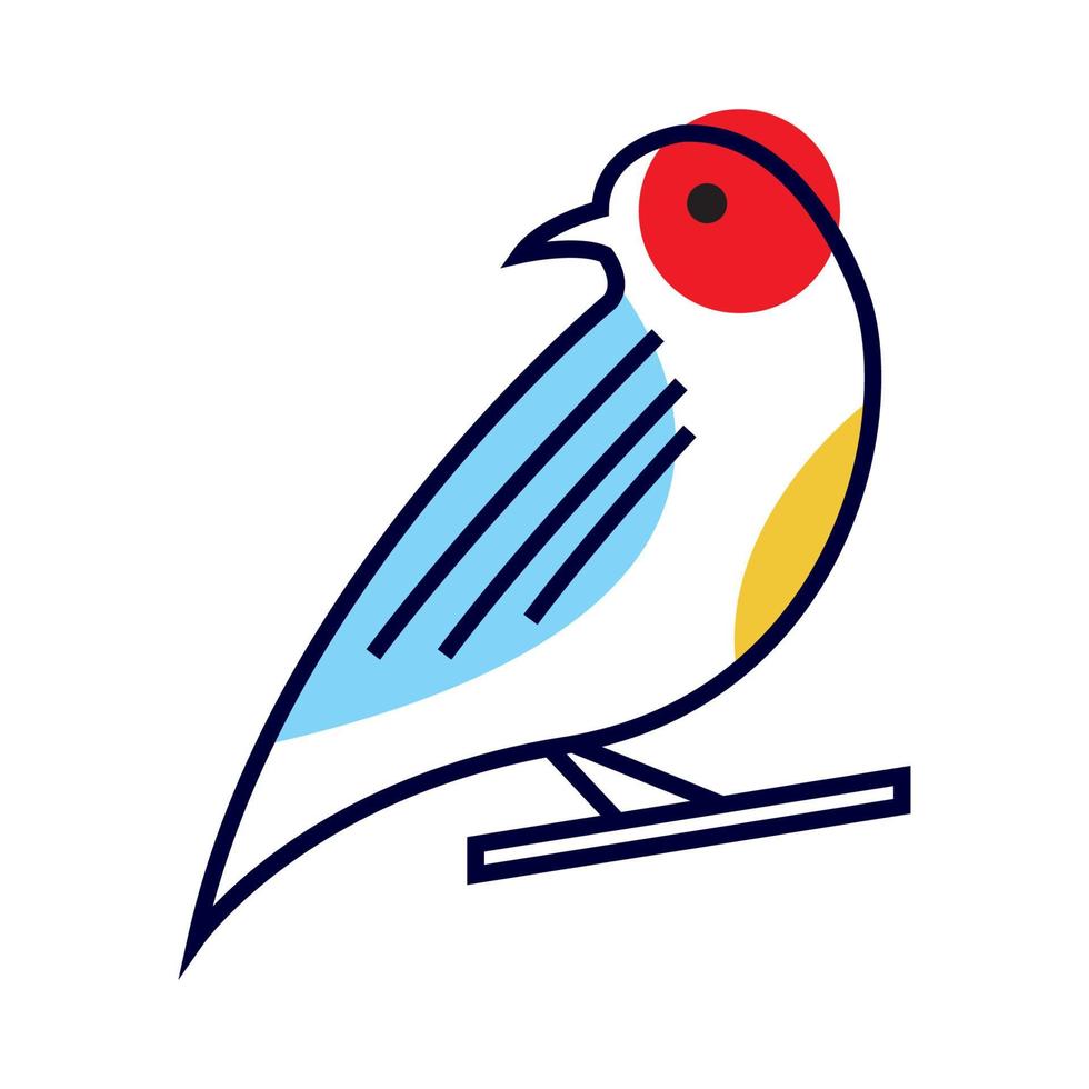 zeer fijne tekeningen abstract modern vogel schattig logo ontwerp vector grafisch symbool pictogram illustratie creatief idee