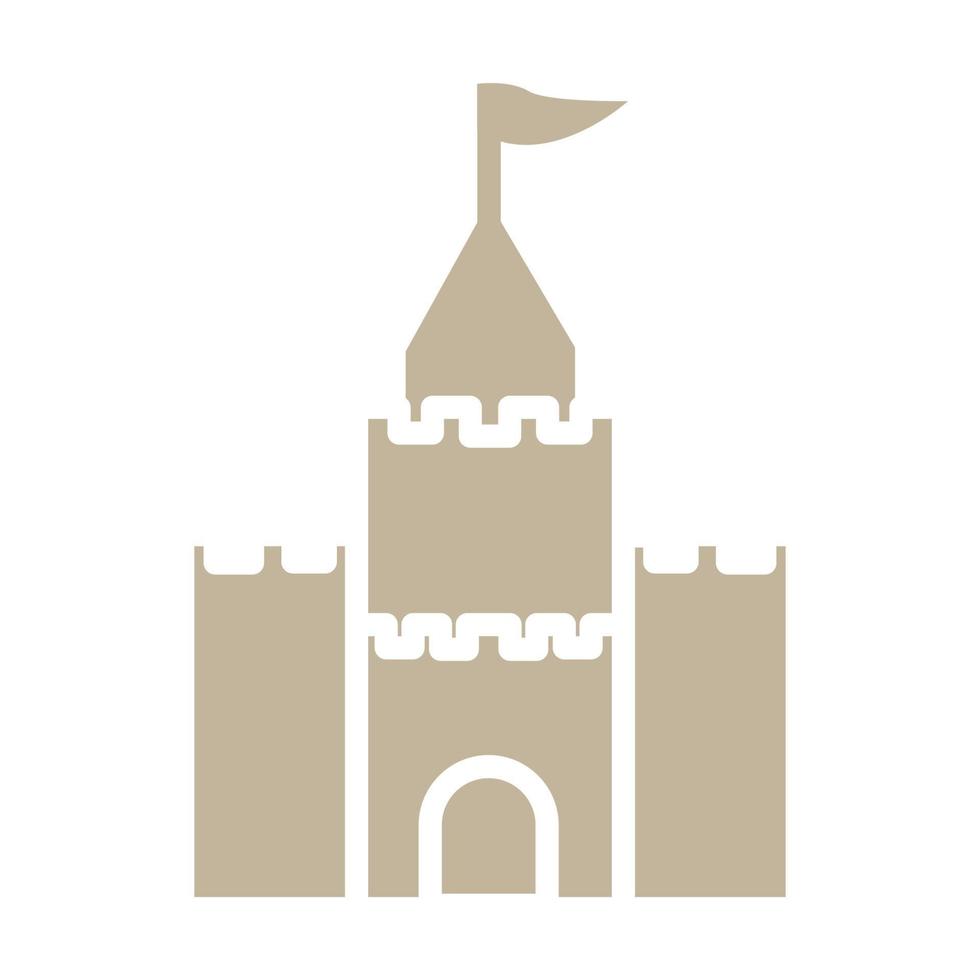 plat kasteel oud met toren logo symbool vector pictogram illustratie ontwerp