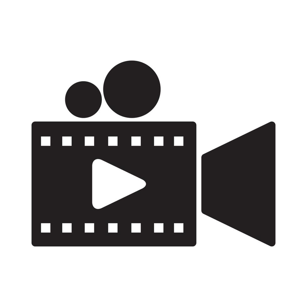 afspeelknop met recorder film logo vector symbool pictogram illustratie ontwerp