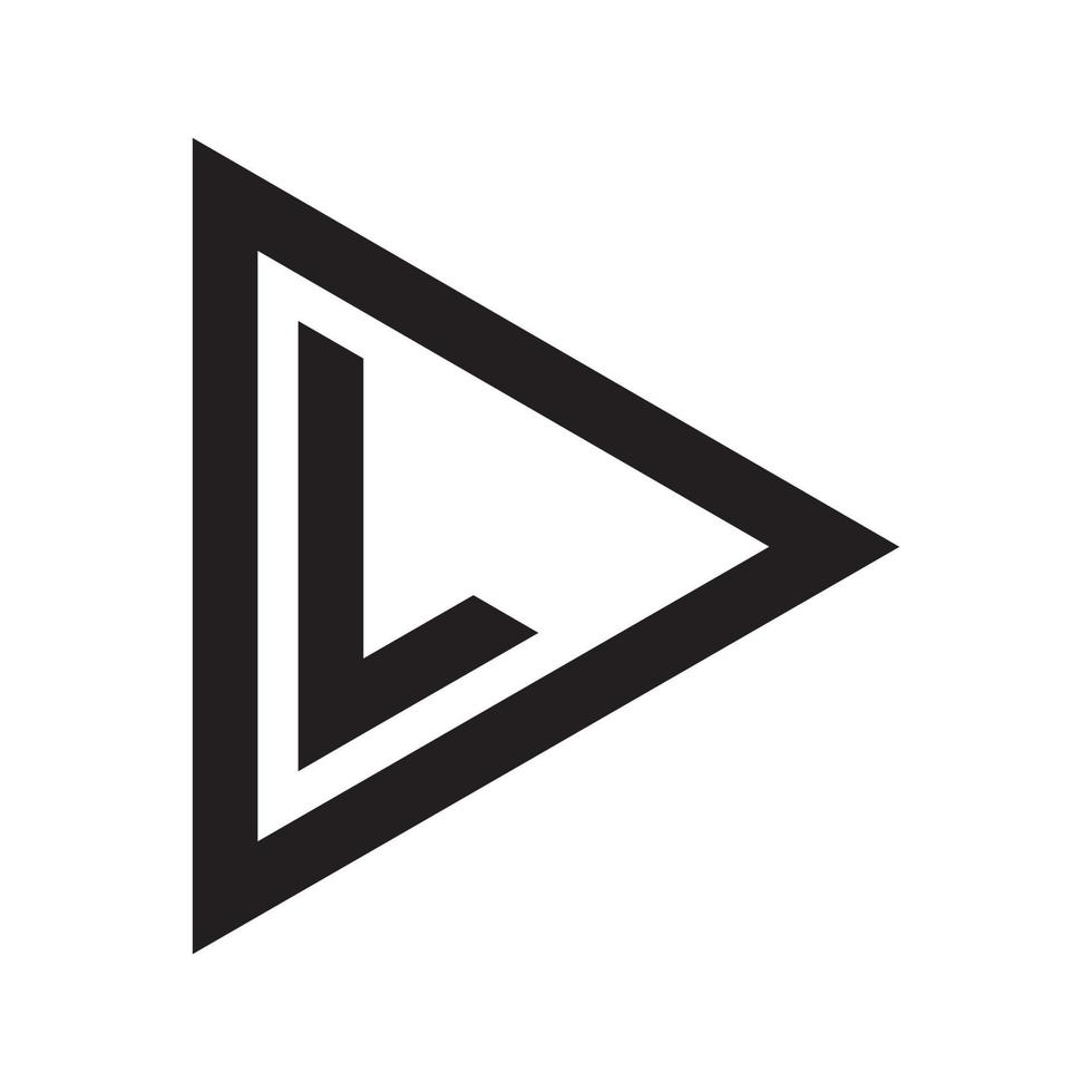 driehoek dl of ld logo symbool pictogram vector grafisch ontwerp