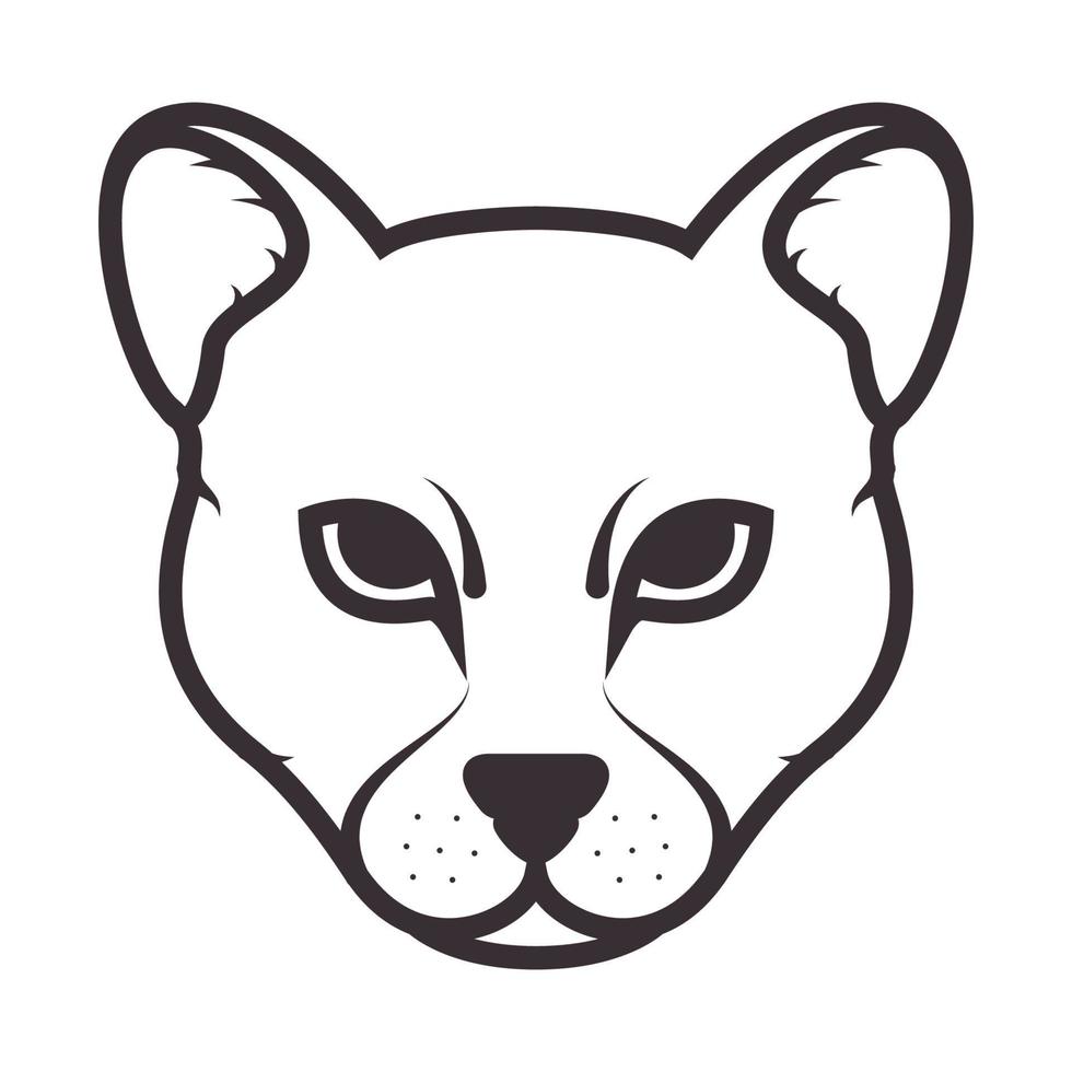 lijnen hoofd cheetah logo symbool vector pictogram illustratie ontwerp