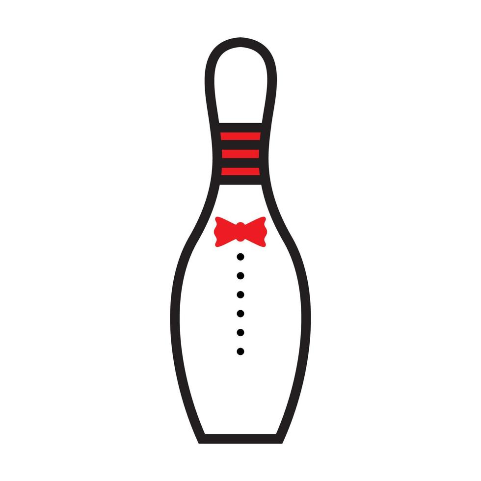bowling met stropdas logo vector symbool pictogram illustratie ontwerp