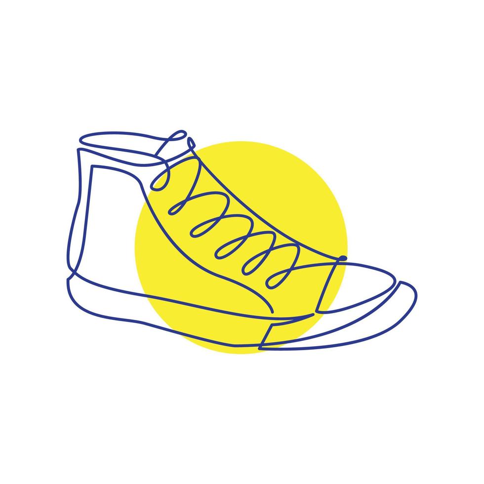 lijnen kunst moderne schoenen man sneakers logo ontwerp vector pictogram symbool illustratie