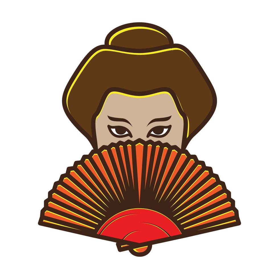 vintage geisha vrouwen japan logo symbool vector pictogram illustratie ontwerp