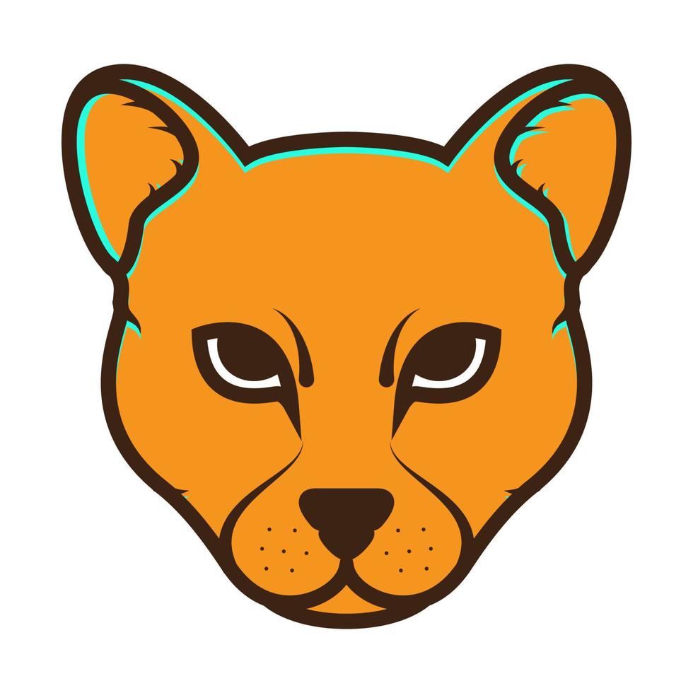 kleurrijke hoofd cheetah logo symbool vector pictogram illustratie ontwerp