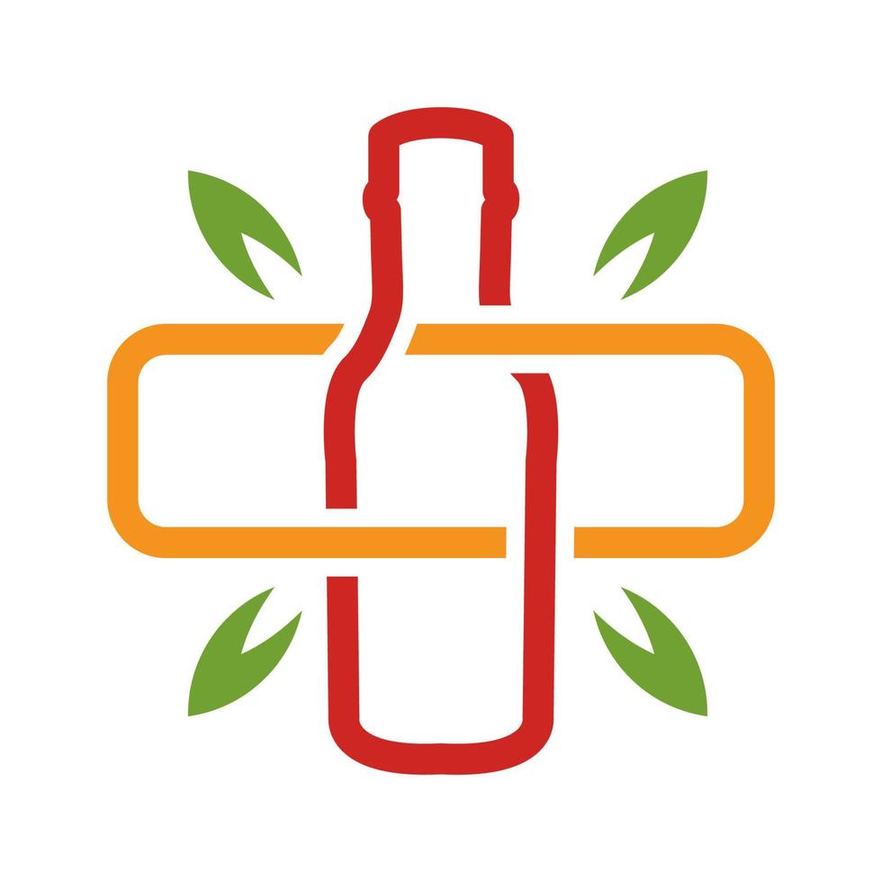 logo-ontwerp voor gezondheidsdrank en eten vector