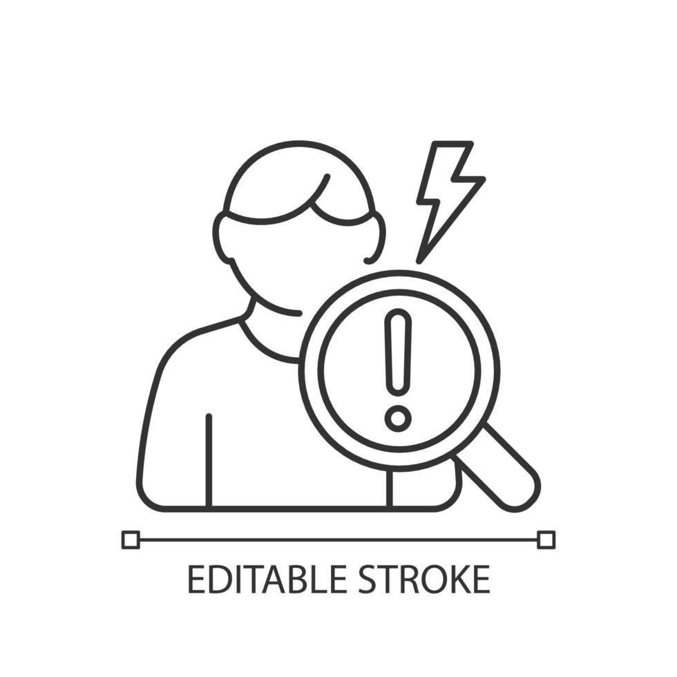 observationele studies lineaire pictogram. het observeren van deelnemers zonder tussenkomst. onderzoeksplan. dunne lijn aanpasbare illustratie. contour symbool. vector geïsoleerde overzichtstekening. bewerkbare streek