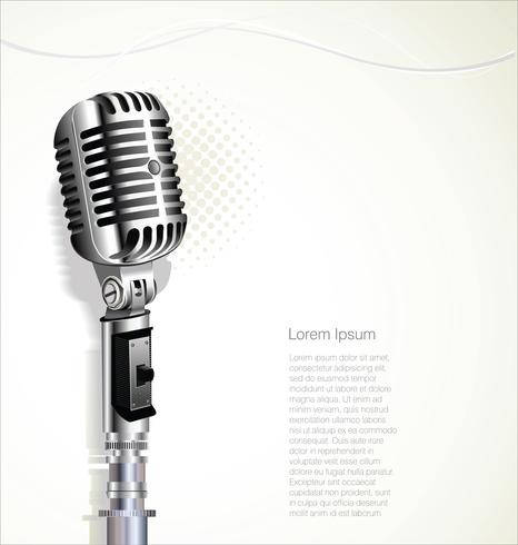 Retro vintage microfoon ontwerp achtergrond vector