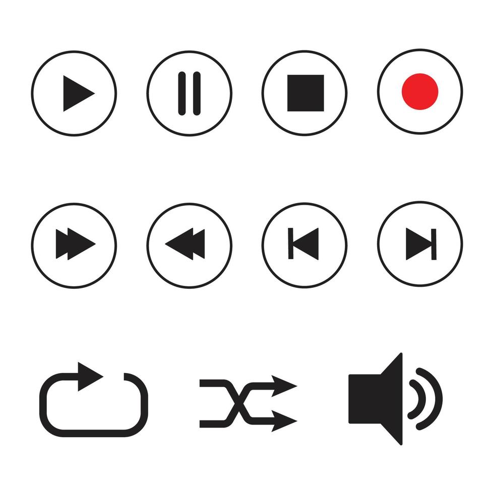 audiospeler pictogrammen instellen vector