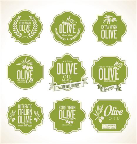 Olijfolie retro labels-collectie vector