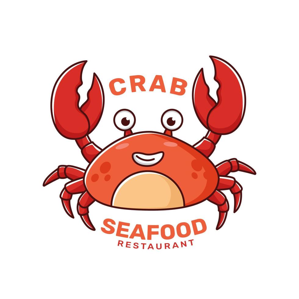 visrestaurant logo sjabloon met krab vector