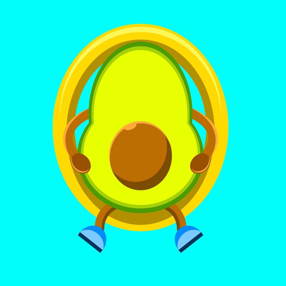 avocado-fruitontwerp op kalm water vector