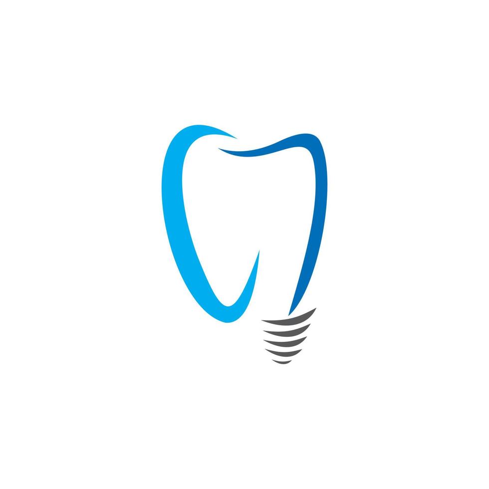 tandheelkundig implantaatlogo, logo voor tandartszorg vector