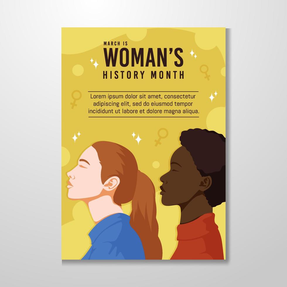 vrouw geschiedenis maand poster vector