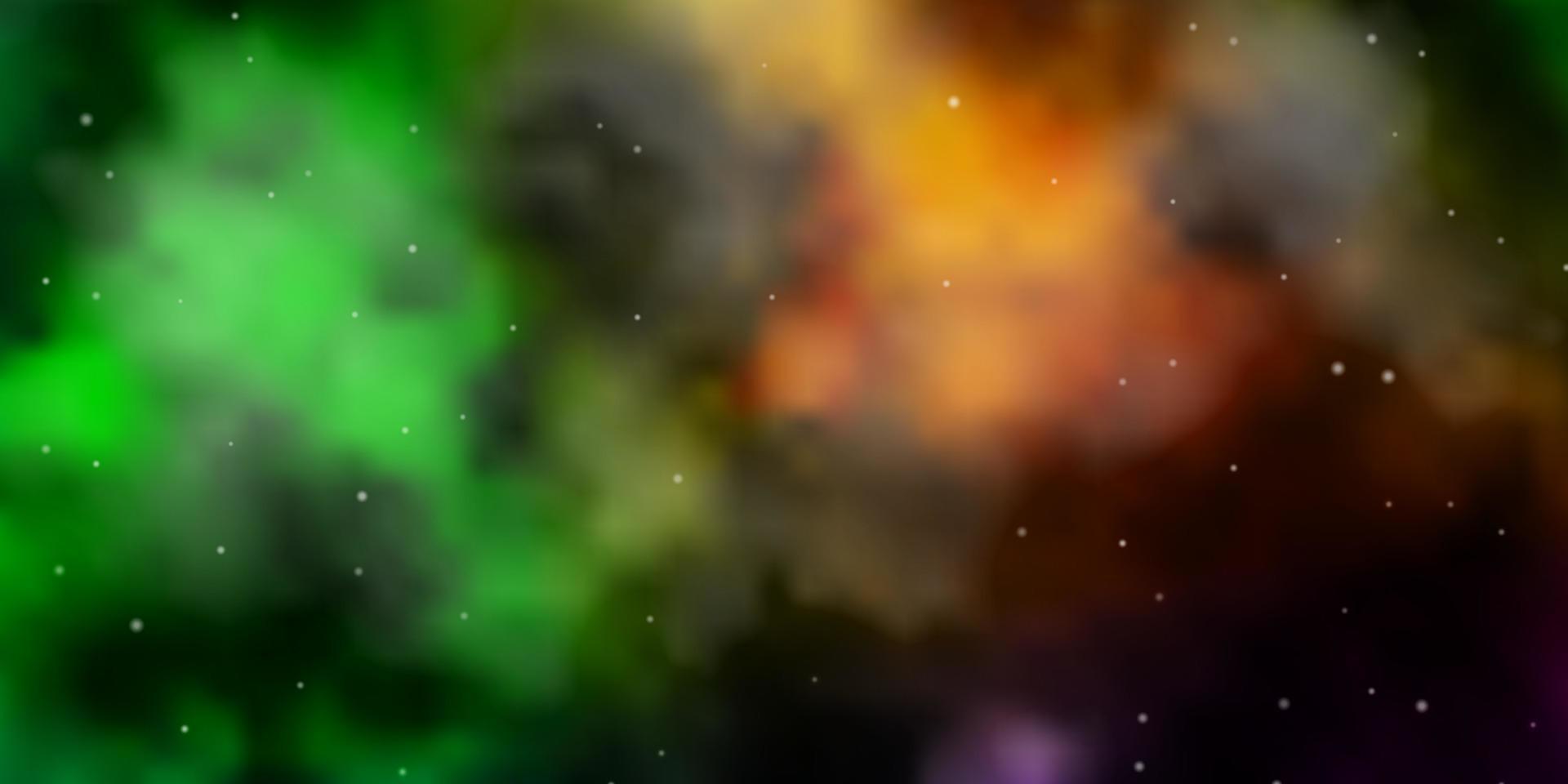 lichtblauwe, groene vectorachtergrond met kleurrijke sterren. vector