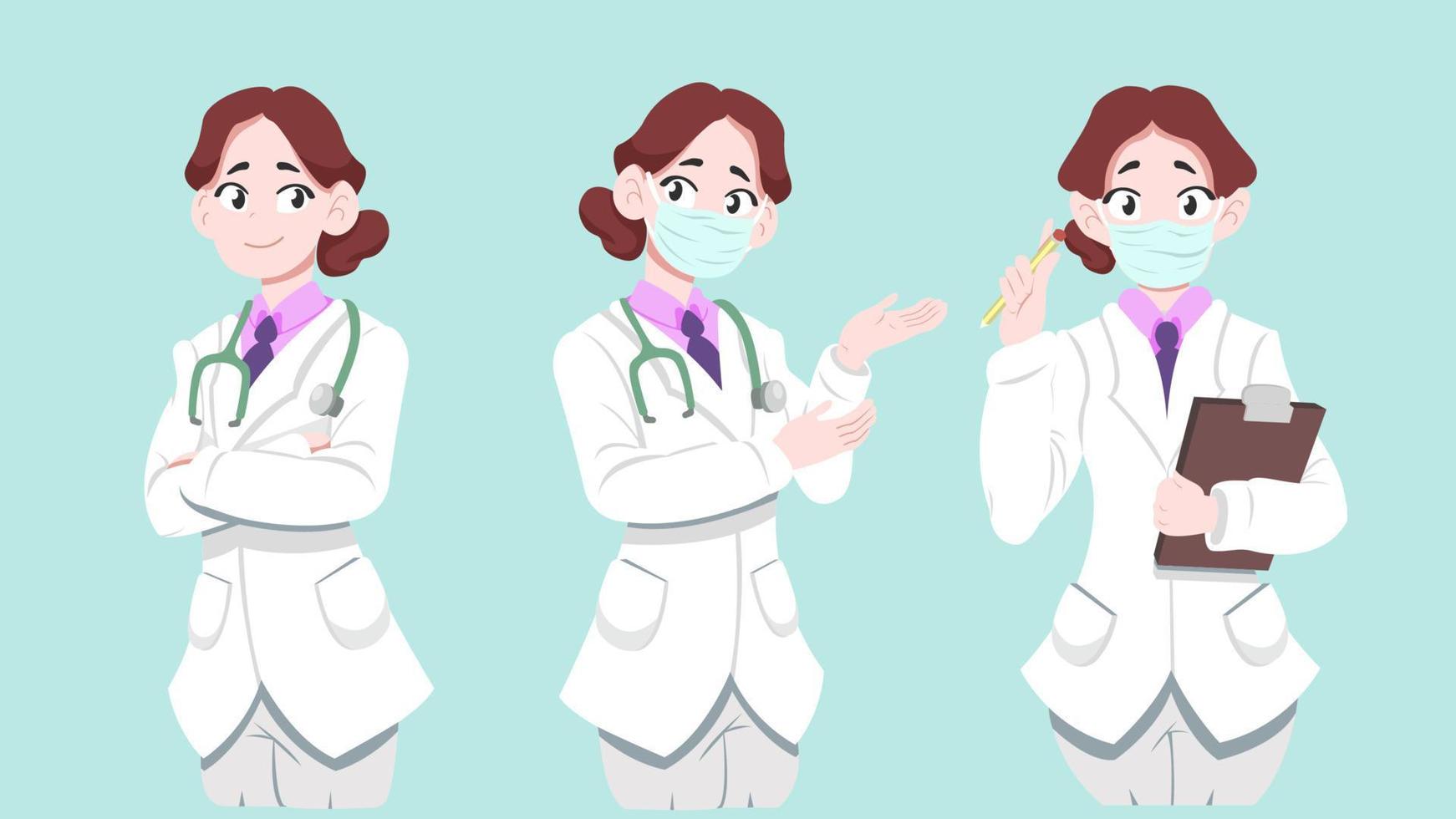 dokter schattig en mooi vector