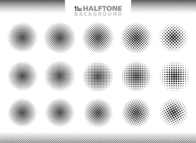 Moderne halftone reeks cirkelsdecoratie. vector eps10