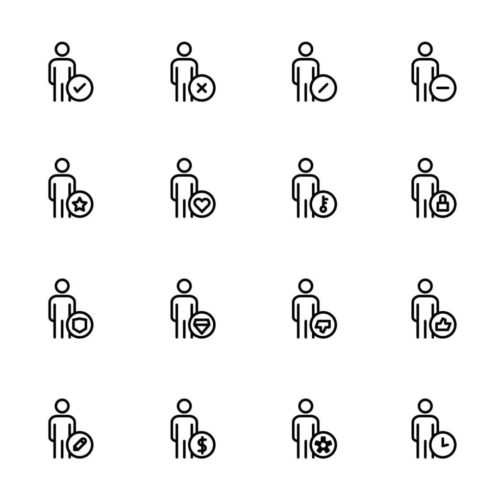 icon man set vector, mensen, menigte, zakenman, teamwork vector