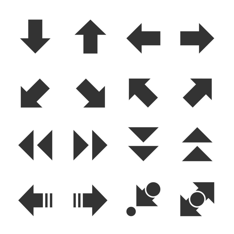 pijlen pictogrammen instellen cursor moderne eenvoudige pijlen vectorillustratie vector