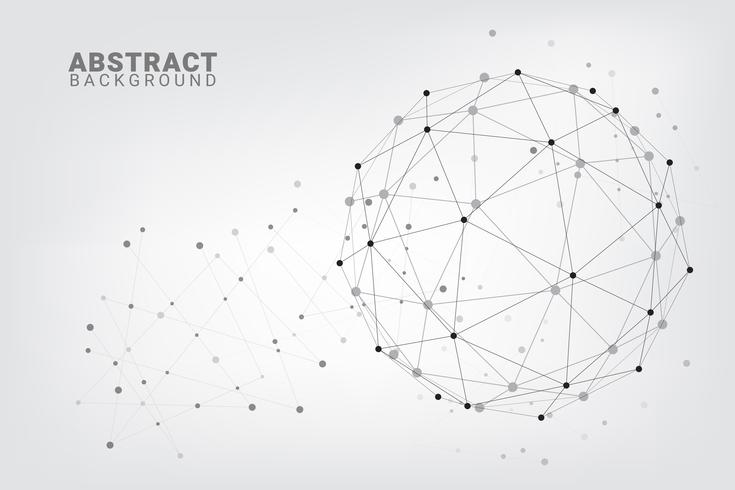 Abstracte technologieachtergrond. Geometrische vectorachtergrond. Wereldwijde netwerkverbindingen met punten en lijnen. vector