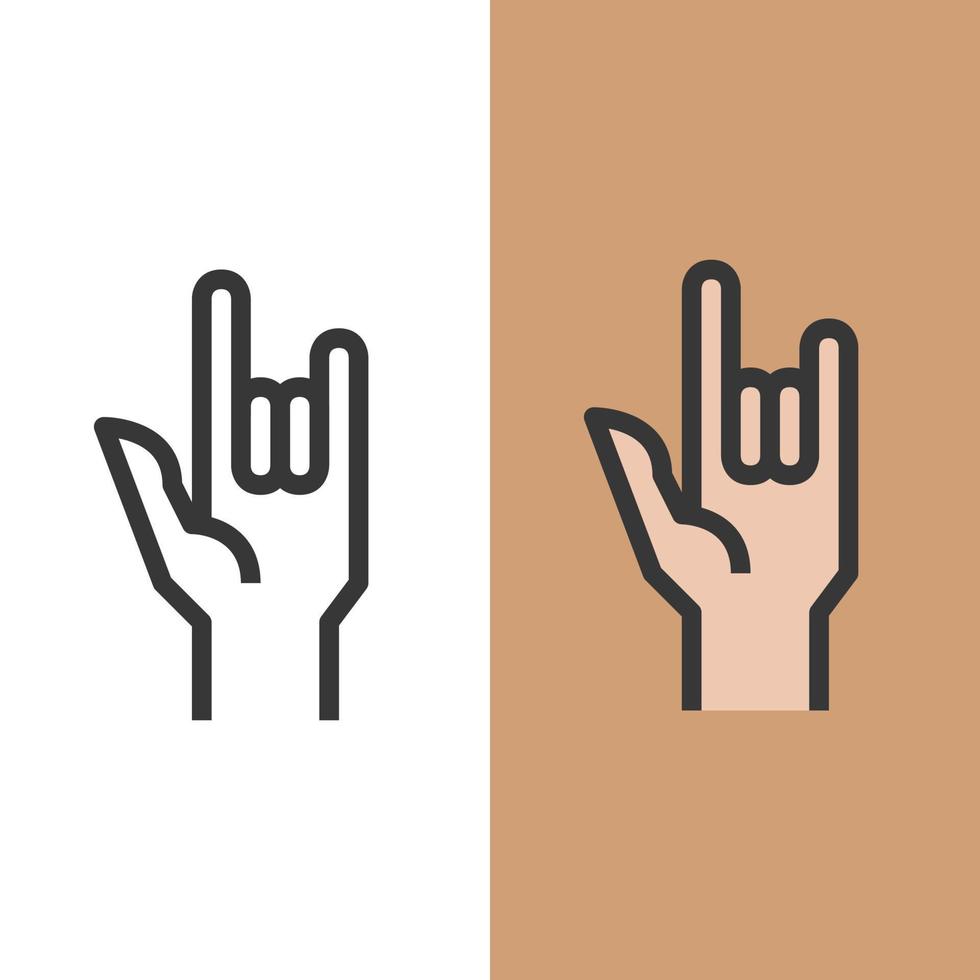 handpictogram ik hou van je teken colorline vectorillustratie vector