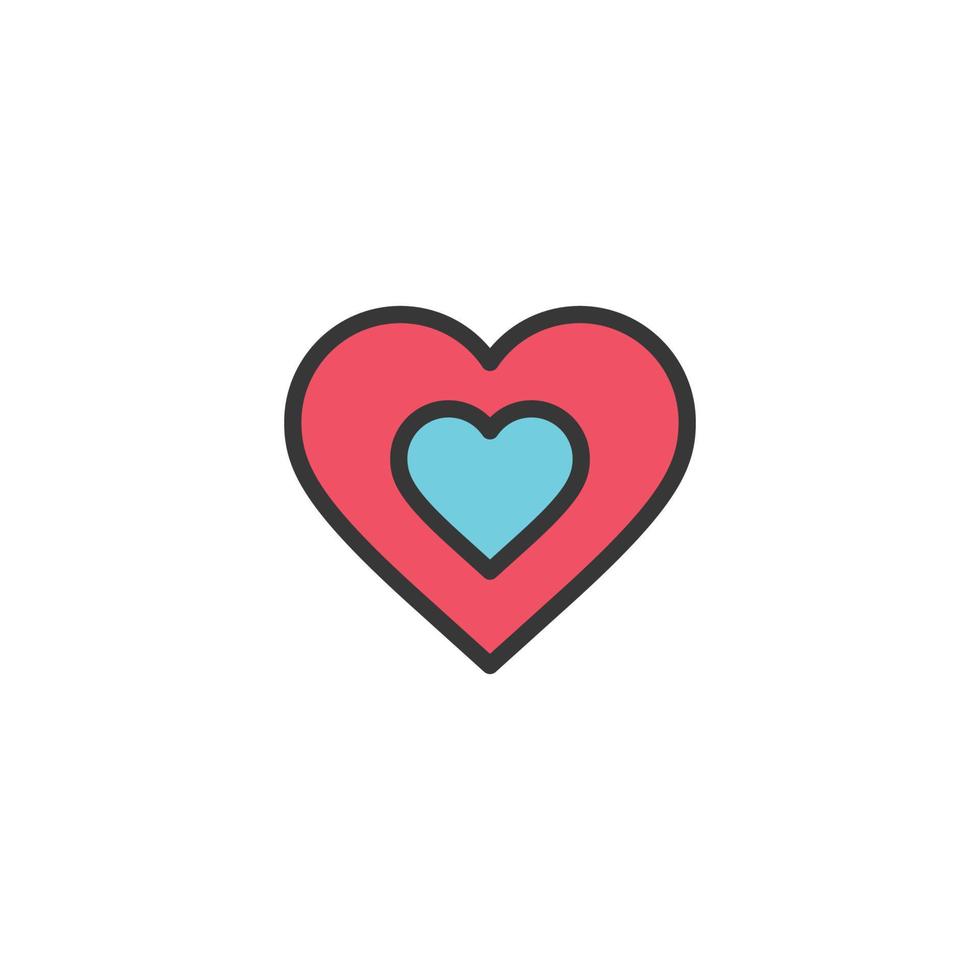 rood blauw hart liefde vectorillustratie vector