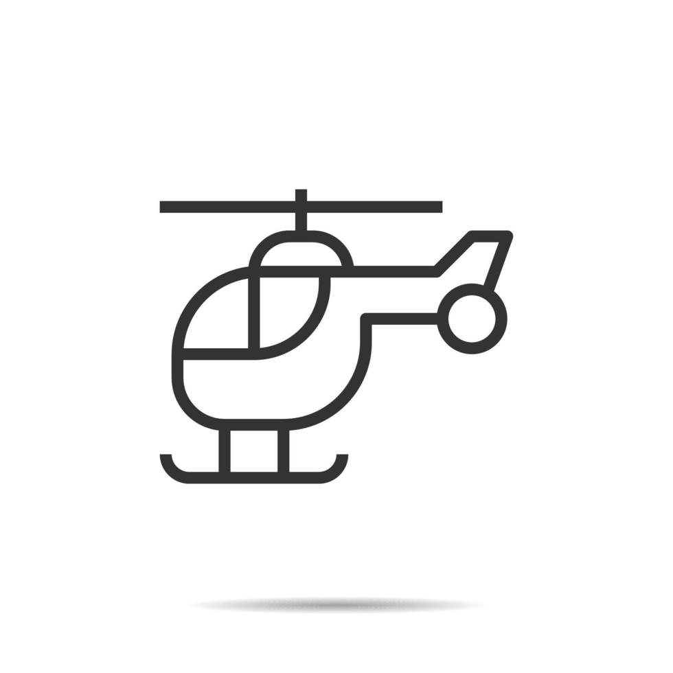 helikopter pictogram lijn vectorillustratie vector