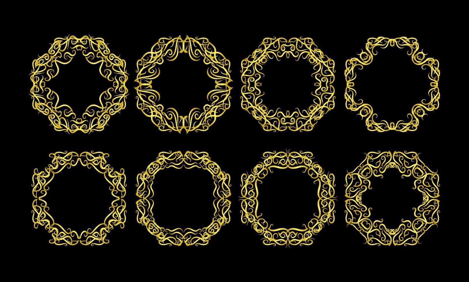 gouden randen elementen instellen collectie, ornament vector. kader vector