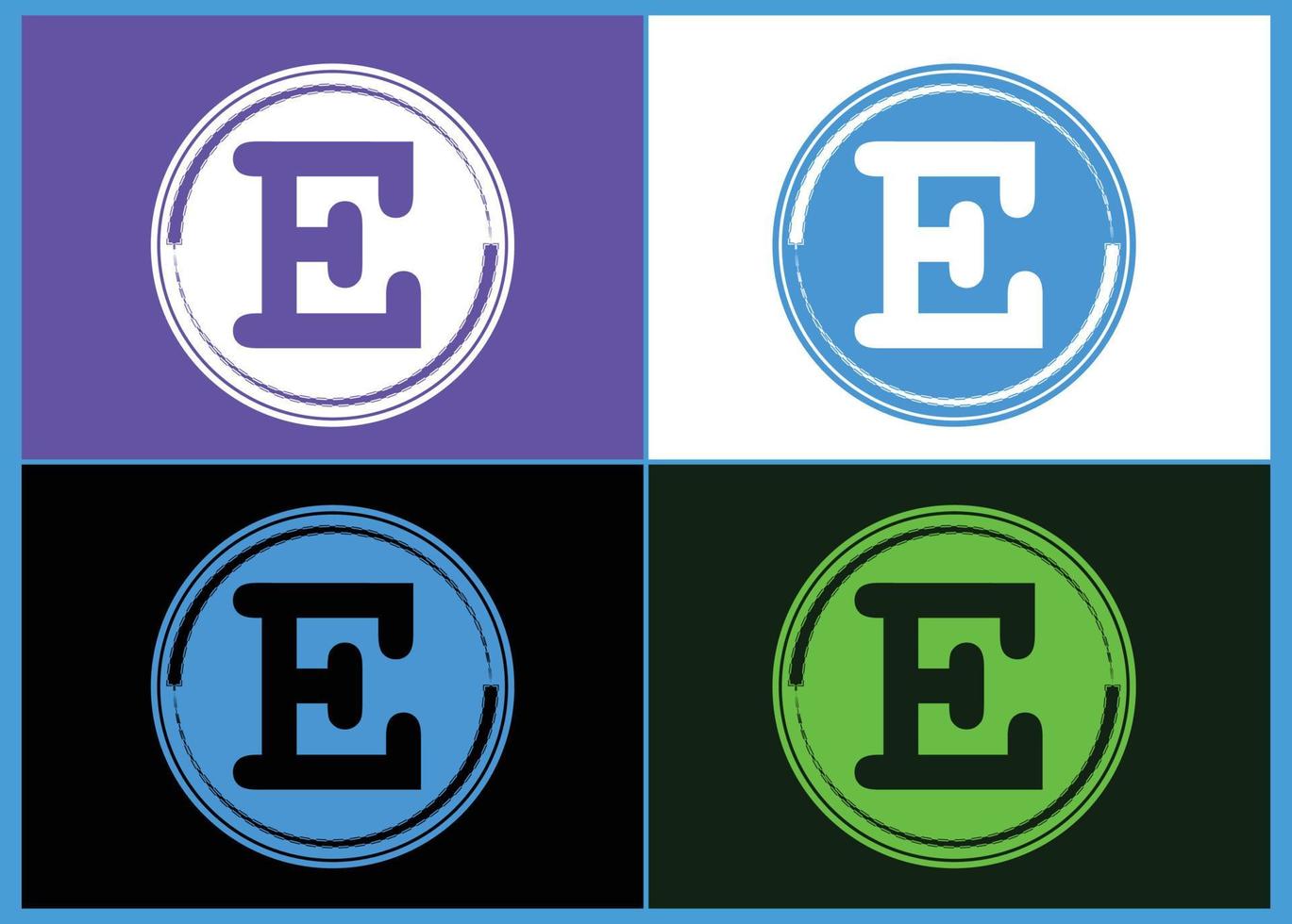 e letter logo en pictogram ontwerpsjabloon vector